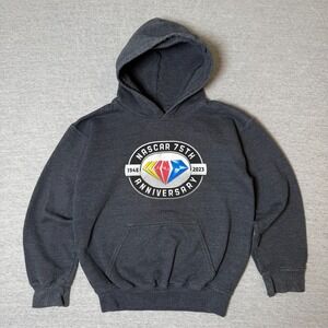 NASCAR 75th Anniversary Hoodie 1948-2023 Charcoal Gray Kids Youth Small/Medium